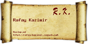 Rafay Kazimir névjegykártya